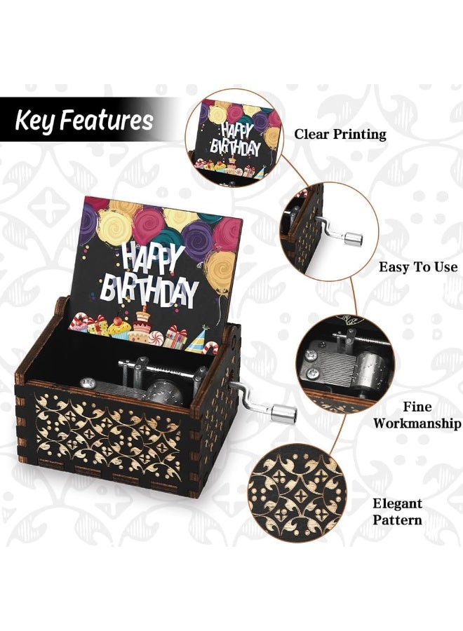 Relex Birthday Gifts for Women, Mom, Daughter, Wooden Hand Crank Music Box, Unique Musical Gifts, Happy Birthday Song, Small Music Box for Her, Him, Teens, Best Friends & Family - Image 4