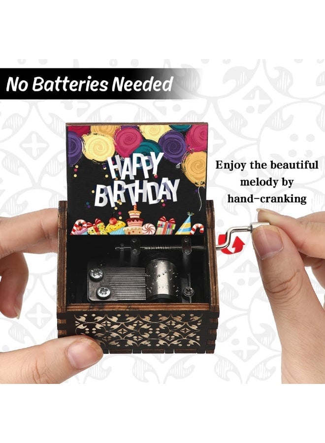 Relex Birthday Gifts for Women, Mom, Daughter, Wooden Hand Crank Music Box, Unique Musical Gifts, Happy Birthday Song, Small Music Box for Her, Him, Teens, Best Friends & Family - Image 5