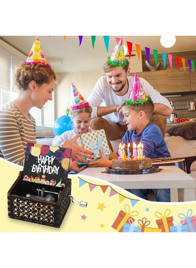 Relex Birthday Gifts for Women, Mom, Daughter, Wooden Hand Crank Music Box, Unique Musical Gifts, Happy Birthday Song, Small Music Box for Her, Him, Teens, Best Friends & Family - Image 2