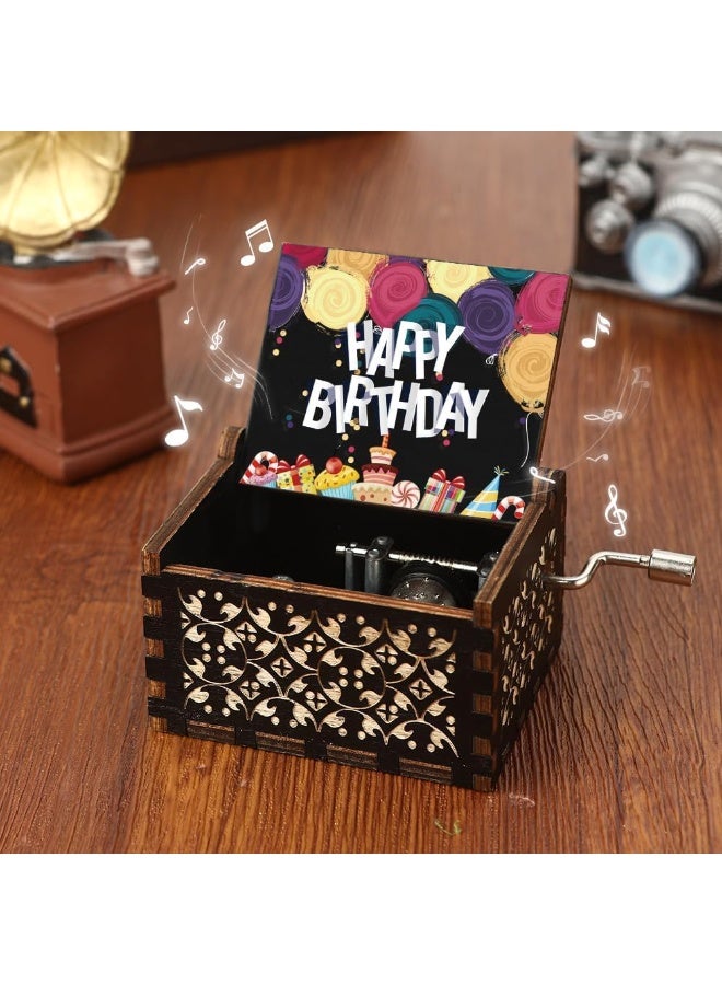 Relex Birthday Gifts for Women, Mom, Daughter, Wooden Hand Crank Music Box, Unique Musical Gifts, Happy Birthday Song, Small Music Box for Her, Him, Teens, Best Friends & Family - Image 3