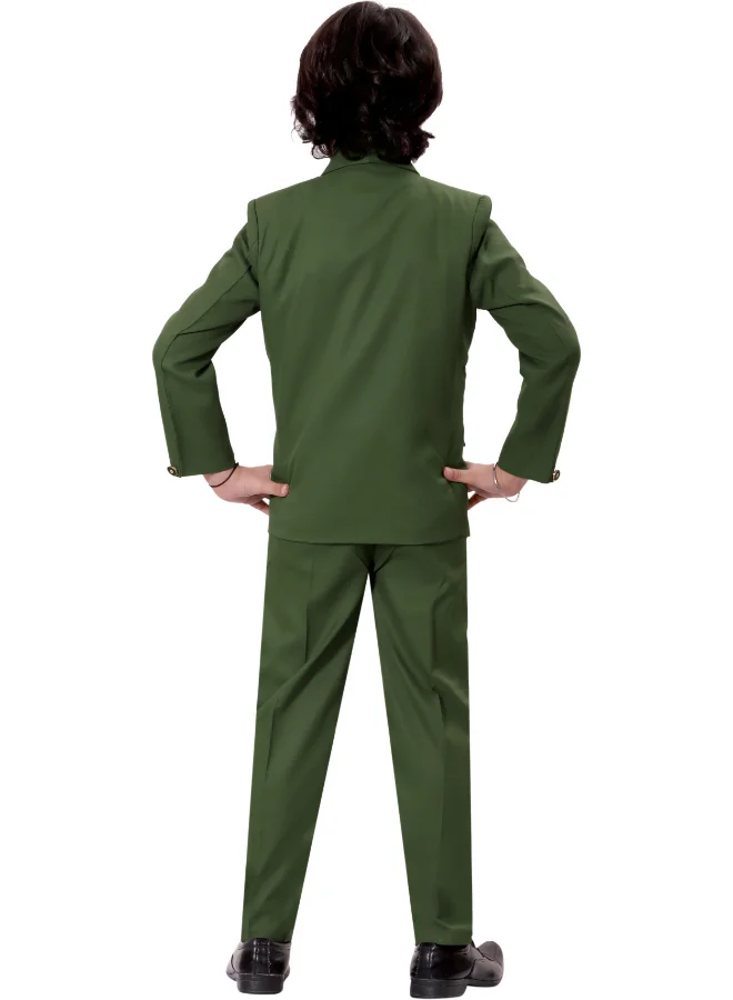 BT DEZINES Boys Green Five Piece Suit Set