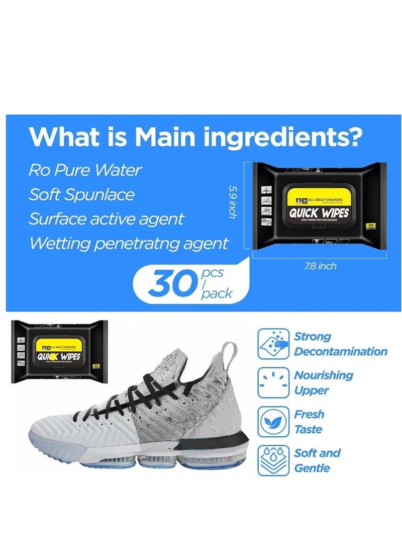كوغزو مناديل تنظيف الأحذية الجلدية، 30 قطعة، منظف أحذية، مناديل تنظيف الأحذية، مناديل سريعة، للاستخدام مرة واحدة، صديقة للسفر، محمولة، تزيل الأوساخ والبقع، الأفضل للجزمة، الأحذية، الصنادل، والأحذية الطويلة - Image 3