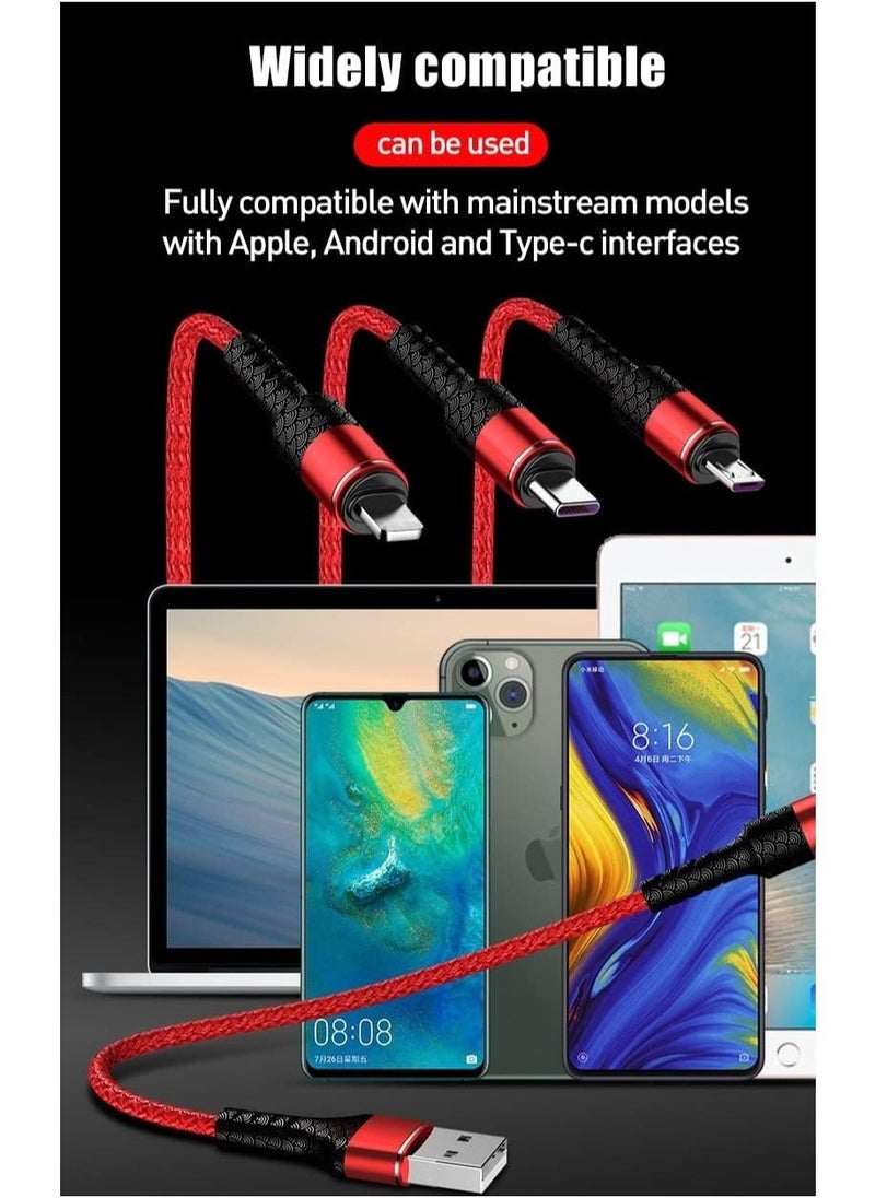 Raxoom 3 in 1 Multi 5A original fast charging 1.2m cable, CE, FCC, ROSH Certified, Lighting/Type C/Micro, compatible with iPhone 3A /Huawei/Samsung/OPPO vooc/Xiaomi/Honor - Image 4