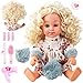 SMILESSKIDDO Baby Doll SMIESSKIDDO 12 Interactive Baby Dolls with Hair Care Set Sounds Soft PVC Talking Babies Doll Toy Gift for Girls 26 Years Comb Mirror Dryer Rollers Included - Image 2