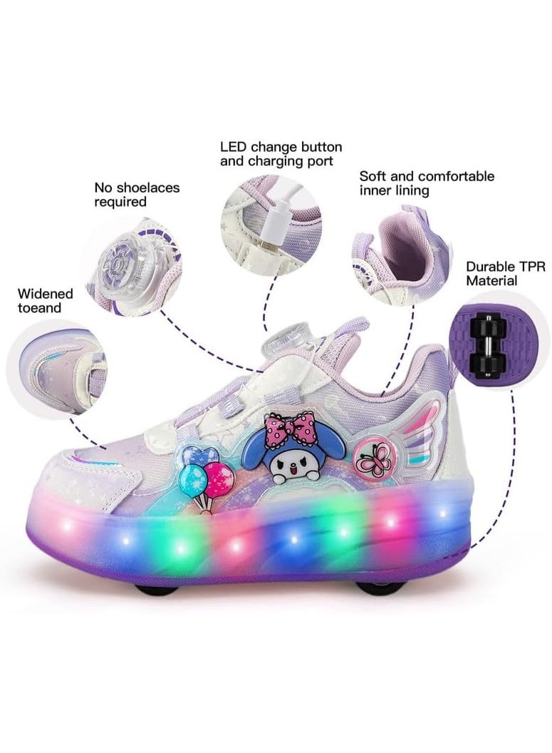 Lucky Kids Kids Roller Skates 4 Wheel Flashing Skate Shoes With Led Lights Usb Rechargeable Stylish & Fun For Boys & Girls - Image 2