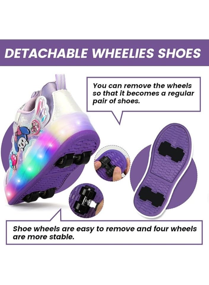 Lucky Kids Kids Roller Skates 4 Wheel Flashing Skate Shoes With Led Lights Usb Rechargeable Stylish & Fun For Boys & Girls - Image 4