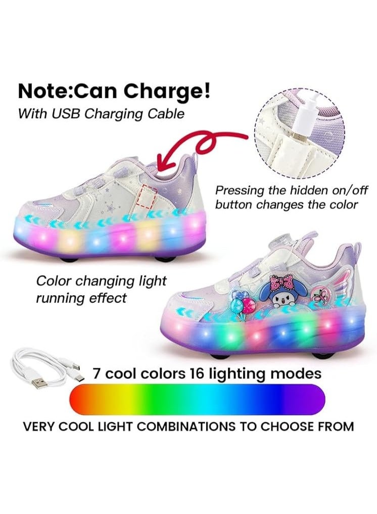 Lucky Kids Kids Roller Skates 4 Wheel Flashing Skate Shoes With Led Lights Usb Rechargeable Stylish & Fun For Boys & Girls - Image 3