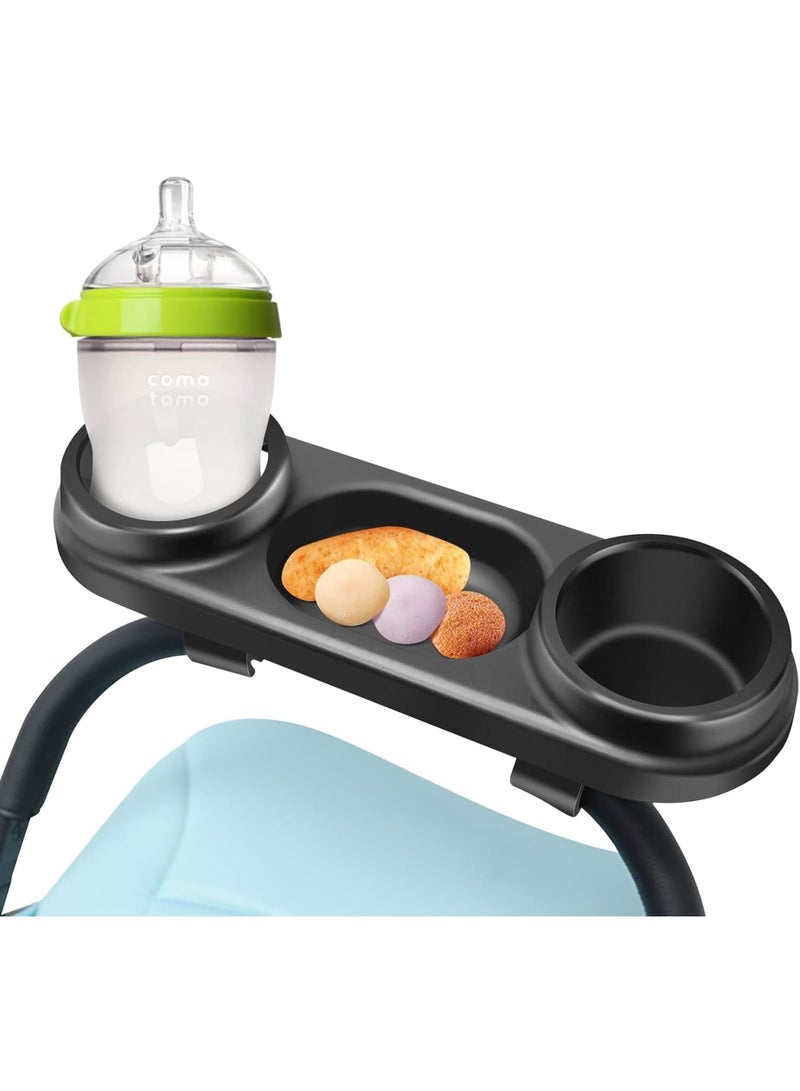 SOLARAE صينية وجبات للأطفال مع حامل أكواب، ملحق وجبات للأطفال عالمي، مشبك قابل للإزالة مع قبضة غير قابلة للانزلاق لبار العربة، سعة كبيرة - Image 2