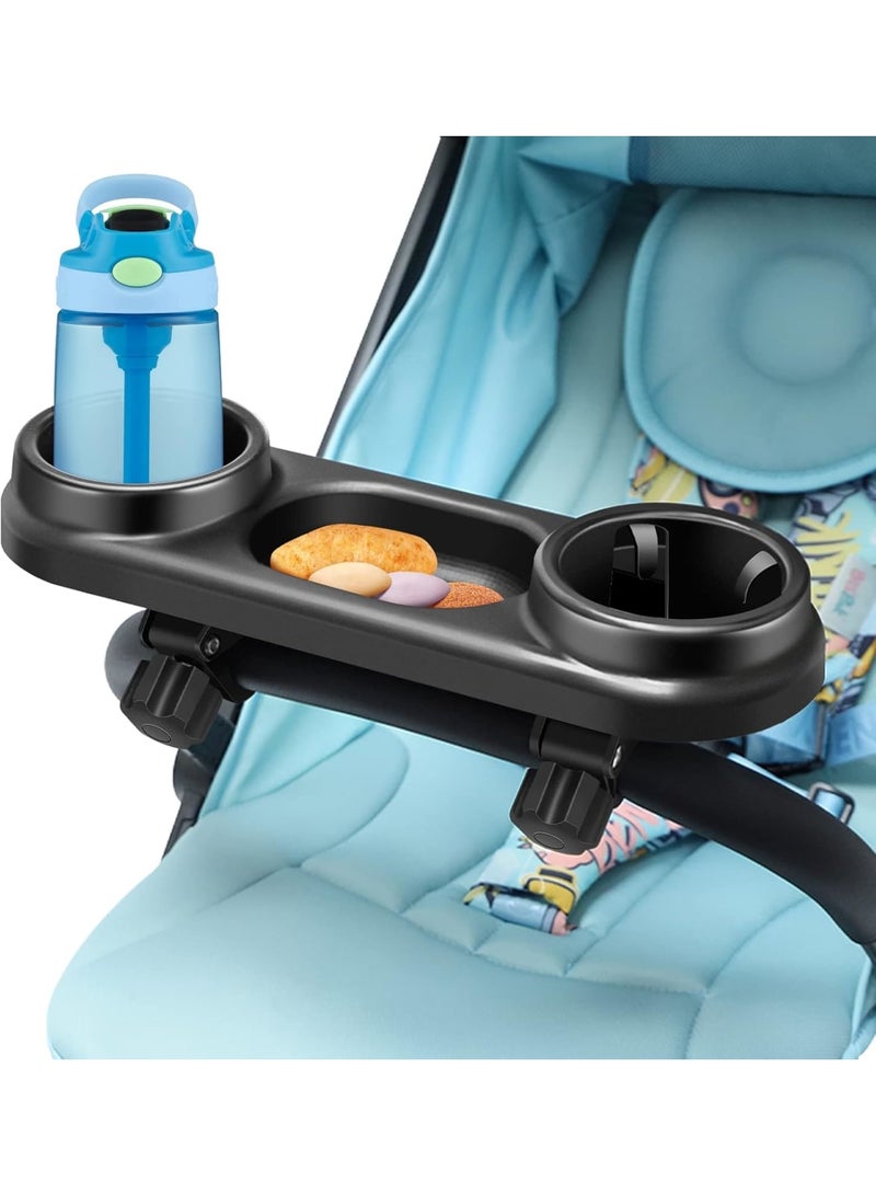 SOLARAE صينية وجبات للأطفال مع حامل أكواب، ملحق وجبات للأطفال عالمي، مشبك قابل للإزالة مع قبضة غير قابلة للانزلاق لبار العربة، سعة كبيرة - Image 1