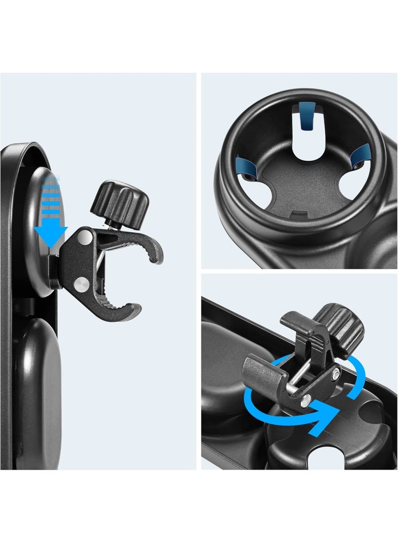 SOLARAE صينية وجبات للأطفال مع حامل أكواب، ملحق وجبات للأطفال عالمي، مشبك قابل للإزالة مع قبضة غير قابلة للانزلاق لبار العربة، سعة كبيرة - Image 4