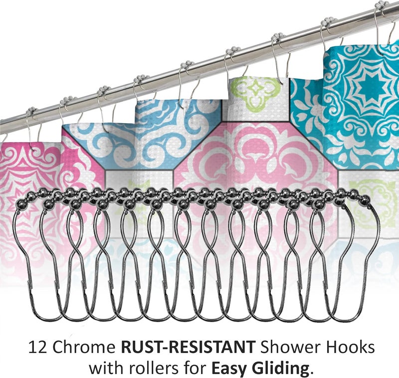 كرييتف هوم آيدياز مجموعة أفكار المنزل الإبداعية Bath Fusion المكونة من 15 قطعة لستارة الحمام، مقاس 72 × 72 بوصة، طراز Addison - Image 5