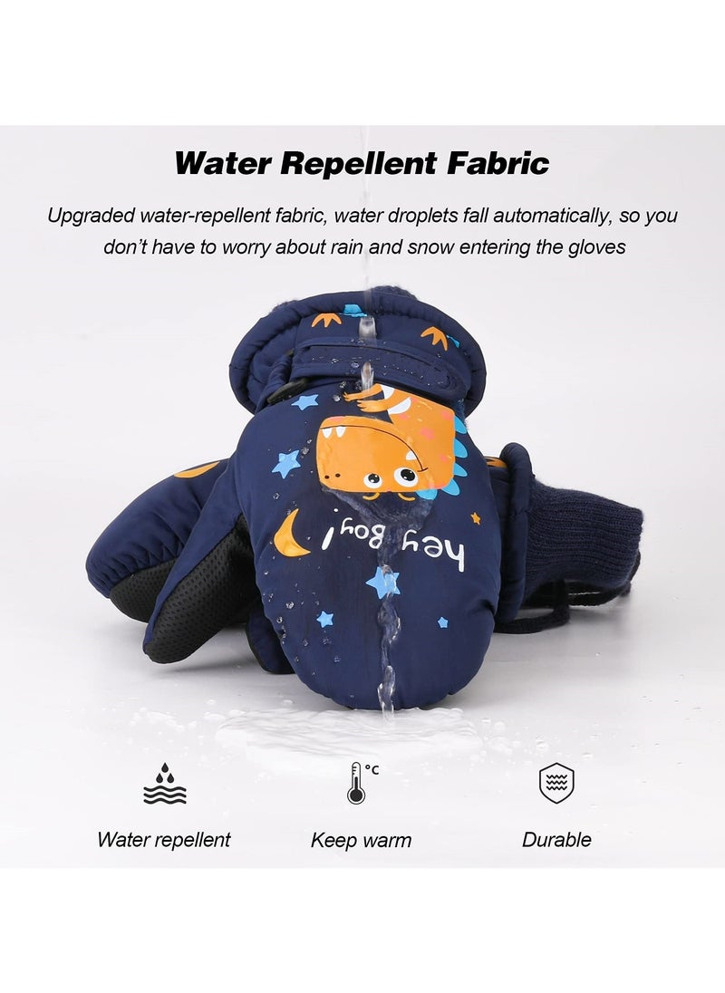 CMGTYYD Kids Ski Gloves Mittens, Waterproof Ice Skating Gloves Children's Winter Warm Snow Gloves Thermal Fleece Gloves Sledding Snowboard Skating Cycling Running and Outdoor Activities For 2-10 Years  - Image 3