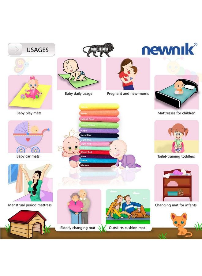 Newnik حزمة مكونة من 2 شريحة سريعة مقاومة للماء باللون الأحمر الكرزي (كل حجم: 70 سم × 100 سم) - Image 4