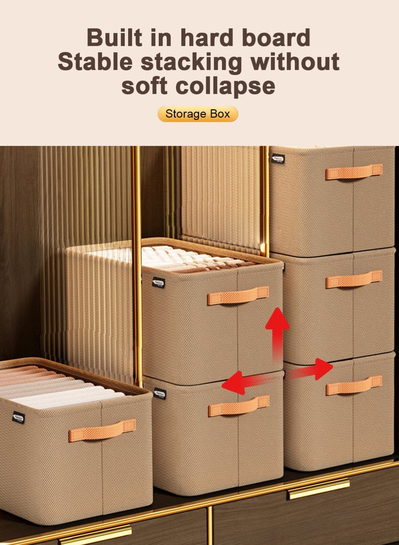 HomarKet 3pcs Wardrobe Clothes Organizer Foldable Closet Storage Organizer for Clothes Jeans Washable Closet Storage Boxes with Carrying Handles Cube Storage Bin for Home Bedroom Office  - Image 5