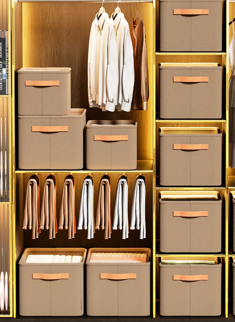 HomarKet 3pcs Wardrobe Clothes Organizer Foldable Closet Storage Organizer for Clothes Jeans Washable Closet Storage Boxes with Carrying Handles Cube Storage Bin for Home Bedroom Office  - Image 2