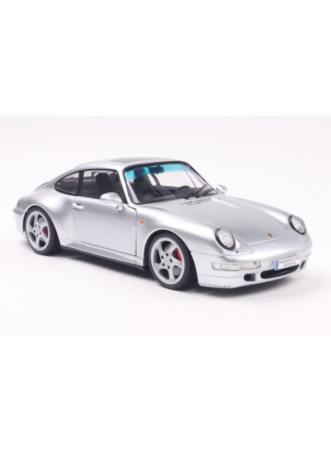 Solido Porsche 911 (993) 4S Polar Silver 1996 Diecast Model Car, 1:18 Scale, Opening Front Doors, Steerable Wheels, Official Porsche Collector Display Model, - Image 4