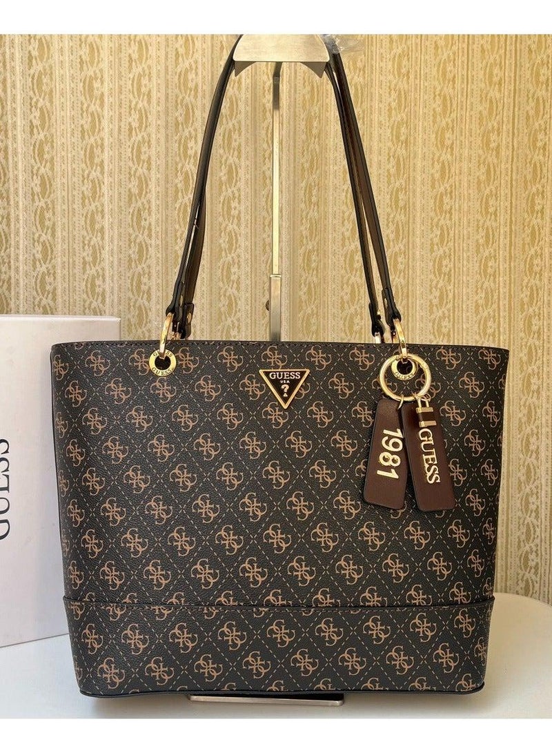 GUESS Women's Printed Large-capacity Handbag 38×27×12cm