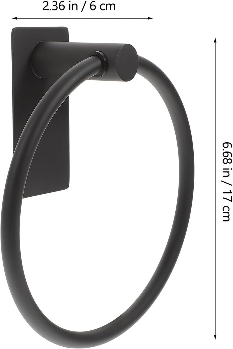 Stainless Steel Towel Ring Wall Mounted Black Towel Holder for Bathroom and Kitchen Storage - Image 2