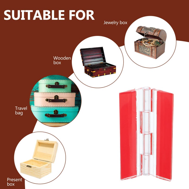 4PCS Self Adhesive Folding Hinges 65mm X 40mm Strong Plastic for Small Cabinets Glass Doors Jewelry Boxes - Image 5