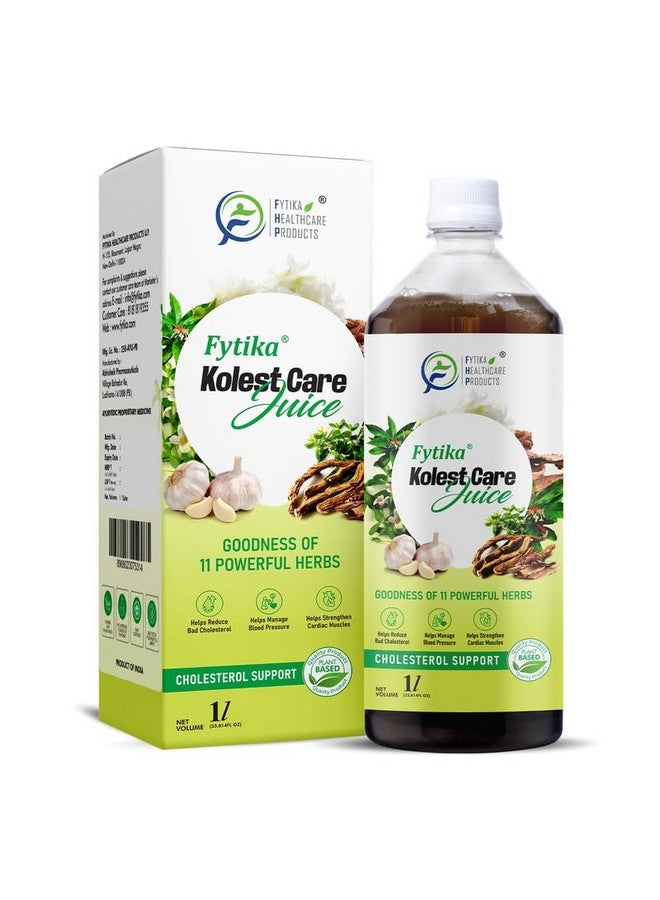 FYTIKA عصير فيتيكا كوليست للعناية بالكوليسترول (1 لتر) | مزيج من 11 عشبة أيورفيدية | أرجونا تشال، شانك بوشبي، سارا باغاندا، جاتامانسي | عصير أيورفيدي أصلي للاستخدام اليومي (عبوة من 1) - Image 1