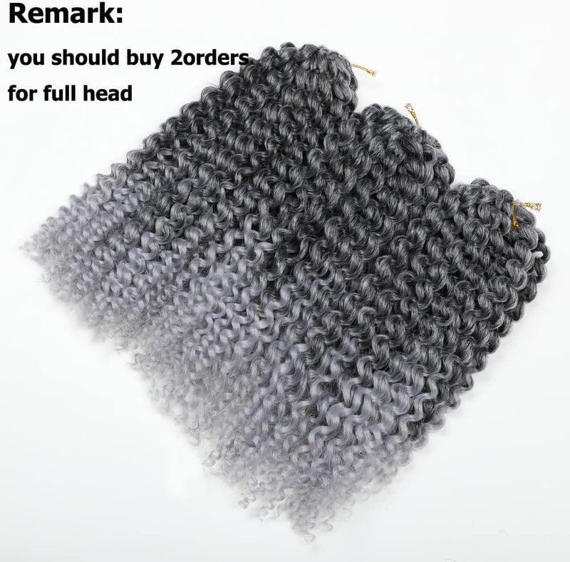 Sharopul Curl Short Hair Style 8Inch Afro Twist Hair 3little pcs silver gray color Soft Synthetic Crochet Braiding Hair Extention (1B/GREY) - Image 3