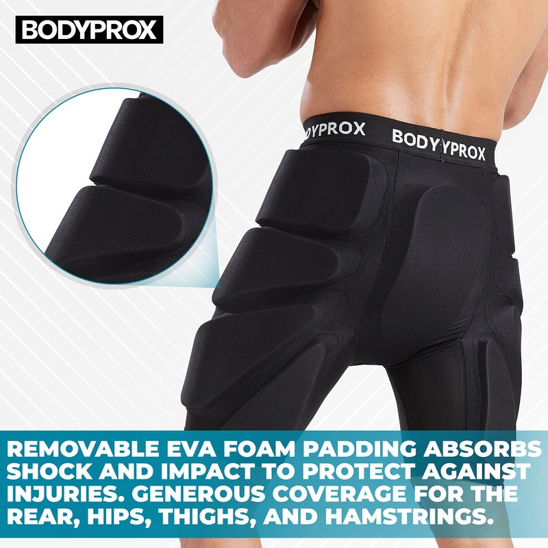 Bodyprox Bodyprox Protective Padded Shorts for Snowboard,Skate and Ski,3D Protection for Hip,Butt and Tailbone (Medium) Black  - Image 4