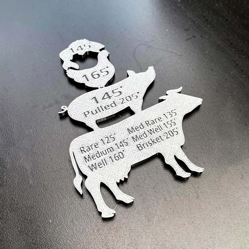 klarako Meat Temperature Magnet - BBQ Gift Men Grilling Party for Husband, Animal Temperature Magnet, Chicken, Beef, Pork, Fish Internal Cooking Temperature Guide Grill Magnet, BBQ Accessories (1pc) - Image 5