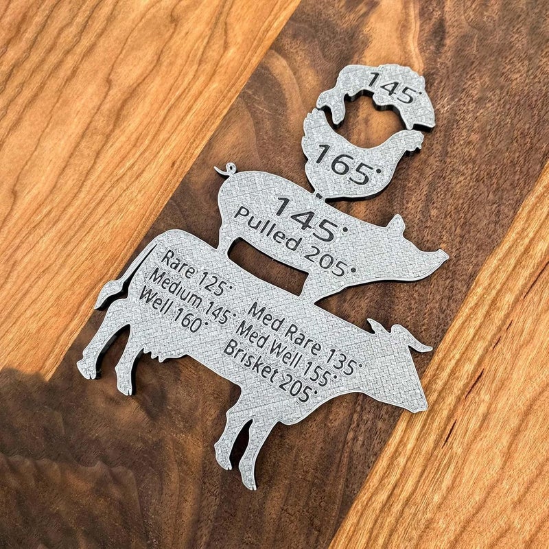 klarako Meat Temperature Magnet - BBQ Gift Men Grilling Party for Husband, Animal Temperature Magnet, Chicken, Beef, Pork, Fish Internal Cooking Temperature Guide Grill Magnet, BBQ Accessories (1pc) - Image 4