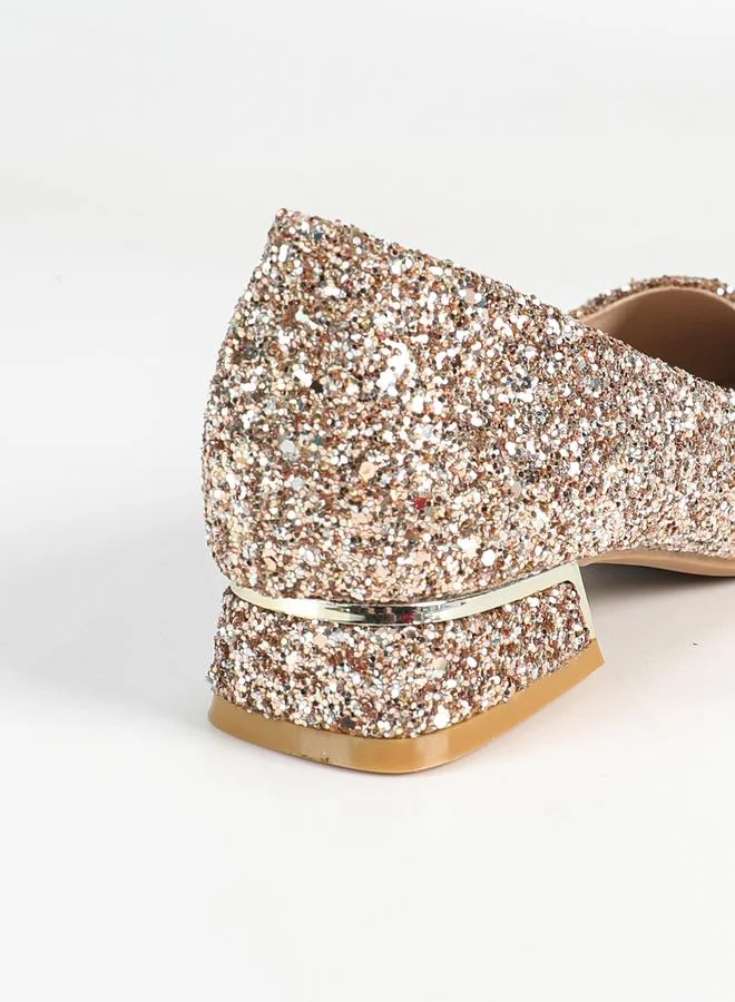 Sneak-a-Peek Sneak-a-Peek Embellished Pointed Toe Block Heels Pumps