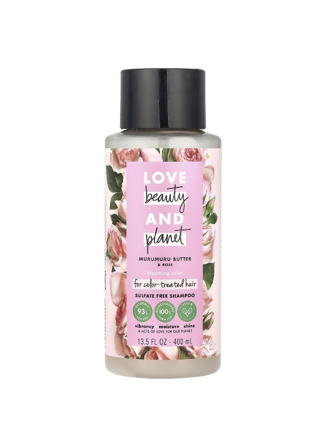 love beauty and planet Love Beauty and Planet, Blooming Color Shampoo, For Color Treated Hair, Murumuru Butter & Rose, 13.5 fl oz (400 ml)  - Image 1