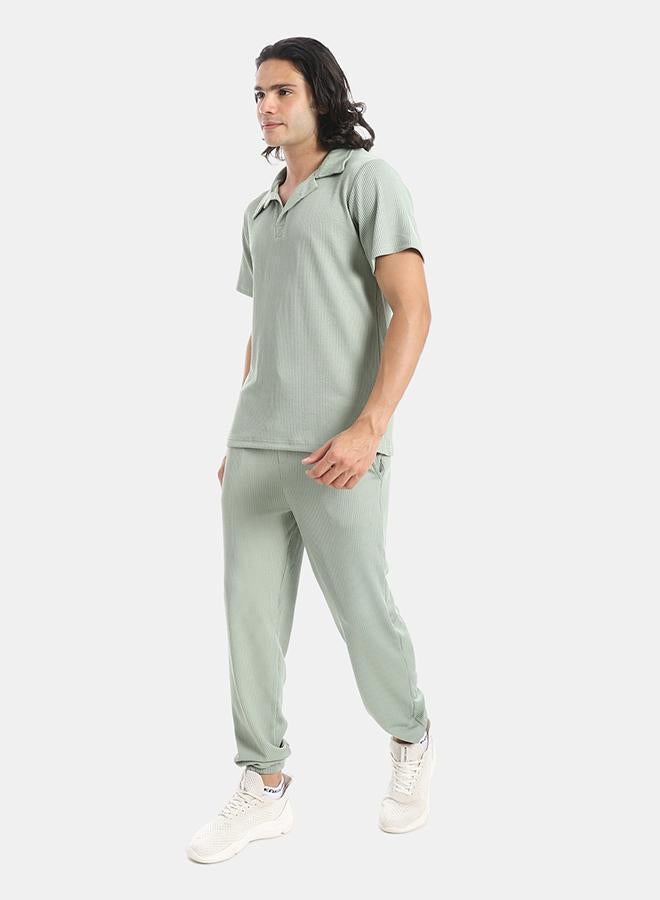 Red Circle ribbed set with pants a44 - Image 2