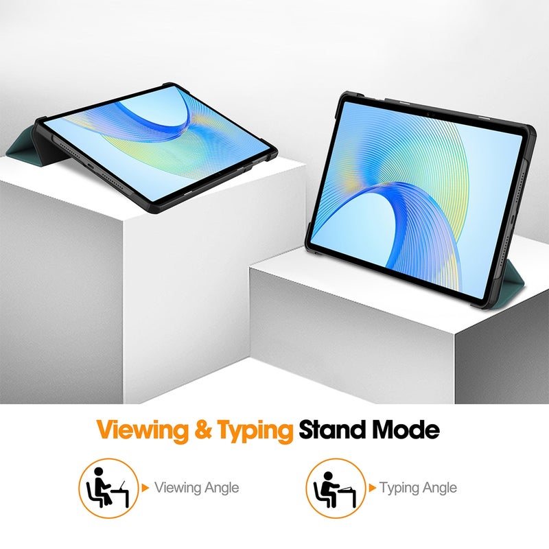 ENKAY For Honor Pad X8 Pro / X9 11.5 Tri-Fold Custer Texture Leather Smart Tablet Case(Dark Green) - Image 3