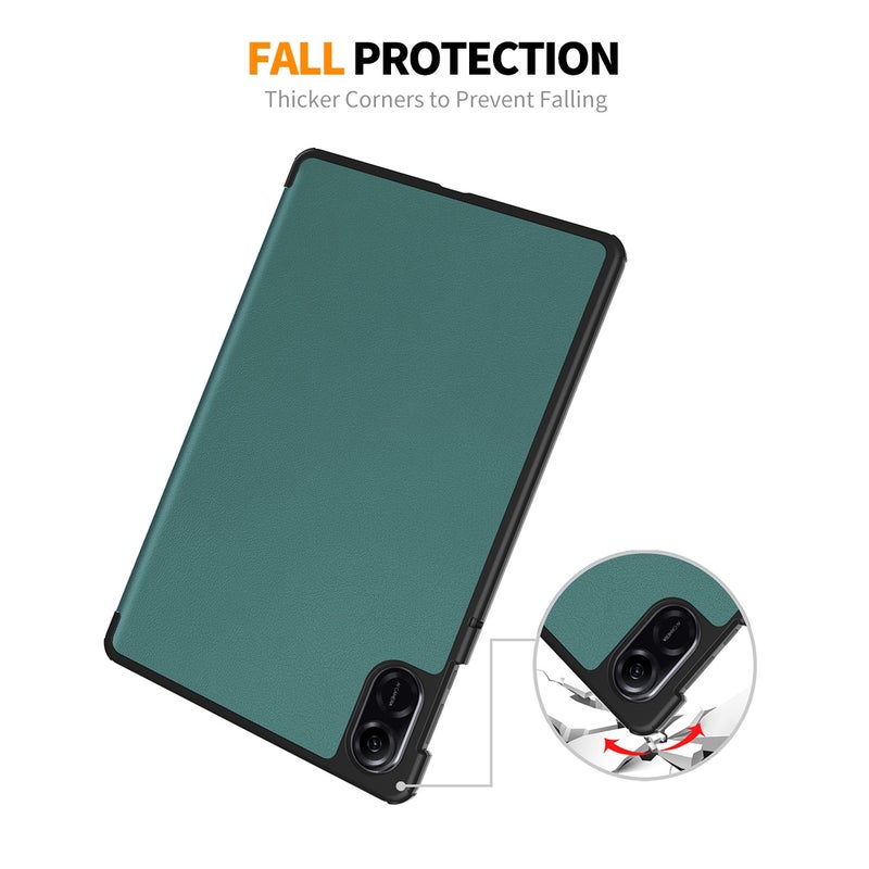 ENKAY For Honor Pad X8 Pro / X9 11.5 Tri-Fold Custer Texture Leather Smart Tablet Case(Dark Green) - Image 5