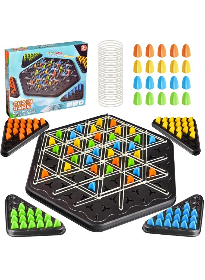 Uioemi Chain Triangle Chess Game, Family Triangle Board Game, Rubber Band Game, Triangle Chain Interactive Game for Kids Adult Family, Puzzle Strategy Games Fun Table Top Multiplayer