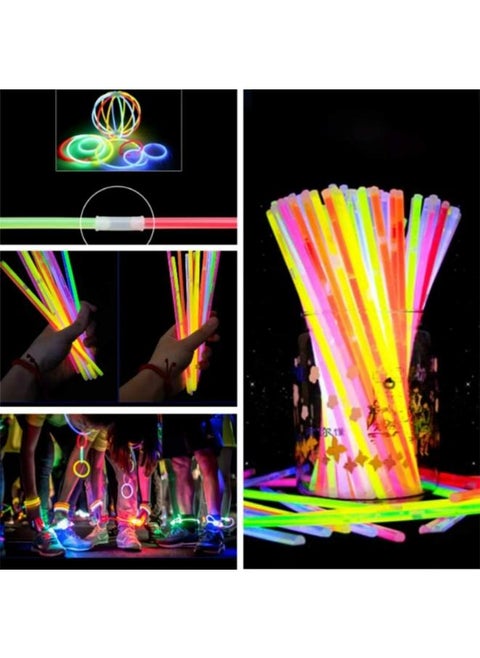 Party Propz Glow Sticks Band Bracelets 100Pcs Pack Bulk Glowing Stiks Bands Radium Tubes Make Necklace Bracelet Lumination Accessories, florocent Led Stik, Dark Supplies Decorations Props, LED01