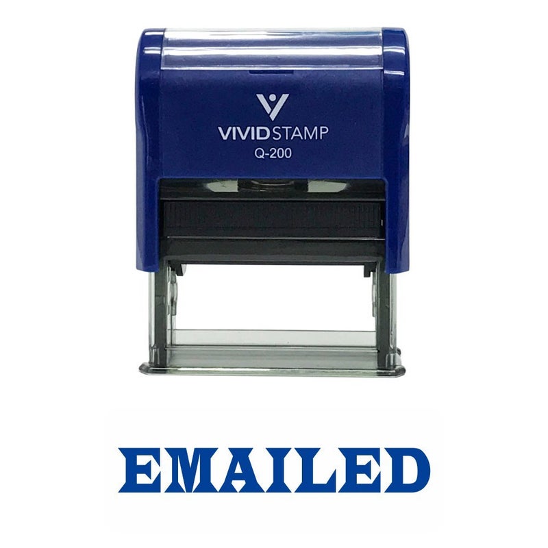 Pacific Stamp and Sign EMAILED Office SelfInking Office Rubber Stamp Blue  Medium