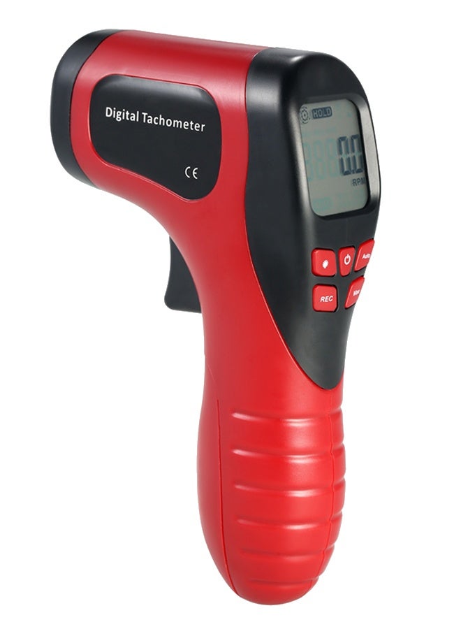 LCD Laser Photo Digital Tachometer Digital Handheld Non-Contact Gun Range 2.5-99999 RPM Motor Speed Meter with 2pc Reflective Tape - Image 1