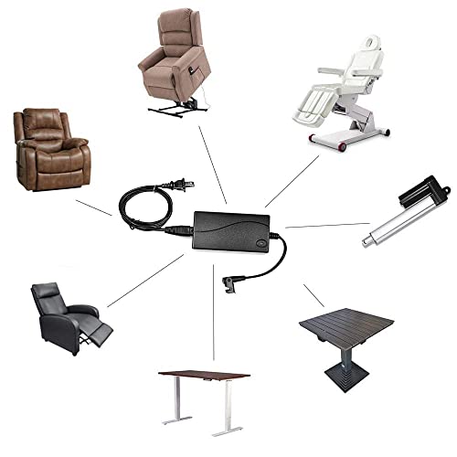 CUGLB Lift Chair AC/DC Switching Power Supply Transformer, 29V 2A Power Recliner Transformer with 4Ft AC Cord and 6.5Ft Motor Cable - Image 5