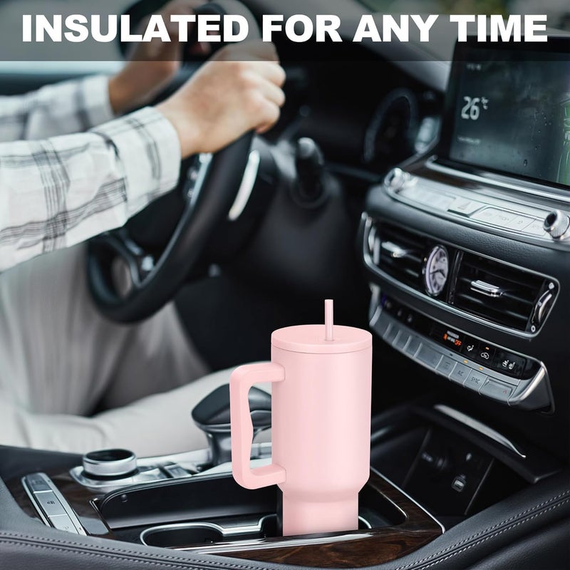 Limpus 1200ML Insulated Tumbler with Lid and StrawSteel Tumbler with Lid Leak Proof HotCold Drink Sipper Mug Cupholder for OfficeGymTravel BPAFree DoubleWall Insulated Mug Pink - Image 5