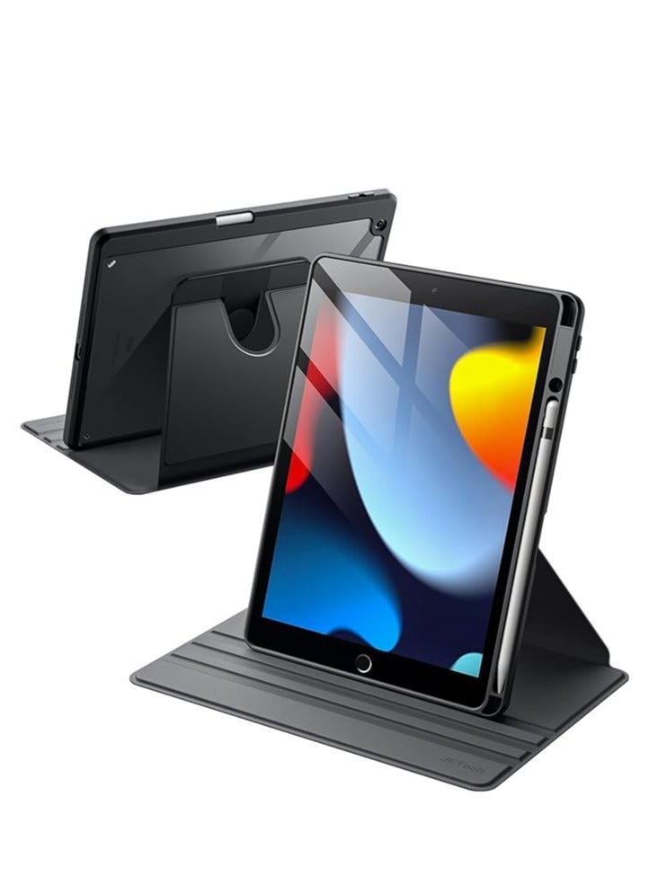 Rotating Case for iPad 9/8/7 (10.2-Inch, 2021/2020/2019 Model, 9th/8th/7th Generation) with Pencil Holder, 360 Degree Rotation Protective Stand Cover Clear Back, Auto Wake/Sleep - Image 1