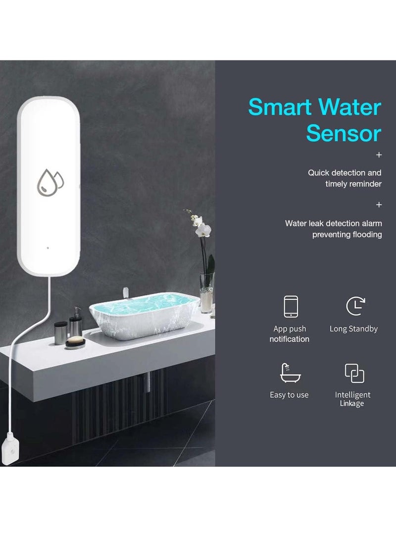 Excefore Smart Water Leak Detector Kit, Home Water Flooding Monitor Smart, Adjustable Alarm, App Alerts, Home Security, Basement Protection, Kitchen & Bathroom Safety (Batteries not included) - Image 2