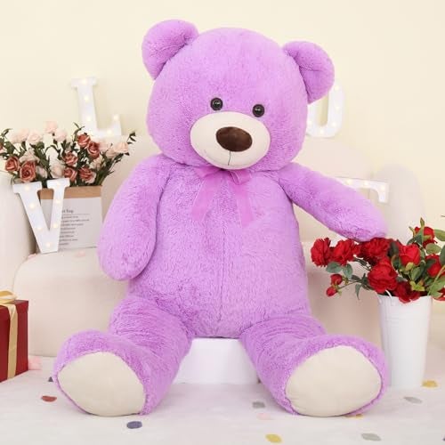 MorisMos Giant Teddy Bear Stuffed Animal 4 Feet 51 Large Stuffed Bear for Girlfriend Boyfriend Wife Mom Fiance Valentines Gift Big Bear Plush for Baby Shower Christmas BirthdayPurple - Image 5