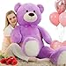 MorisMos Giant Teddy Bear Stuffed Animal 4 Feet 51 Large Stuffed Bear for Girlfriend Boyfriend Wife Mom Fiance Valentines Gift Big Bear Plush for Baby Shower Christmas BirthdayPurple - Image 2