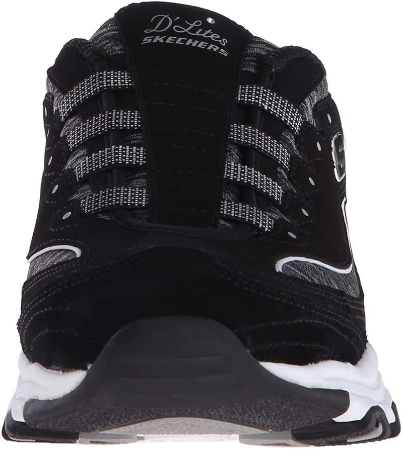 SKECHERS حذاء سنيكرز سكيشرز سبورت للنساء D'lites ريسيلينت سليب أون، أسود/أبيض، 9.5 M US - Image 3