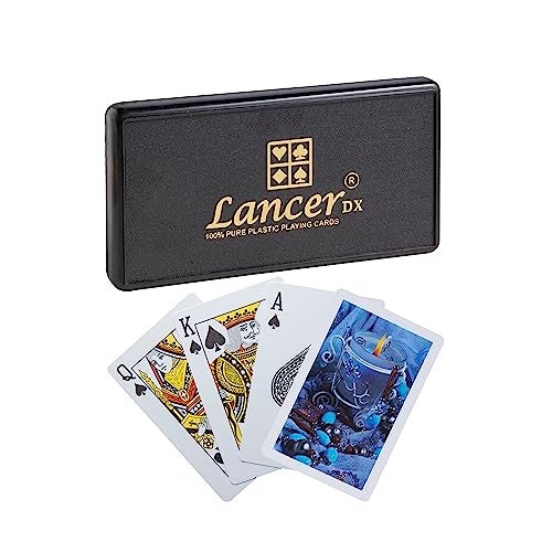LANCER DX Plastic Playing Cards (Set of 12), Bridge Size, Multicolor Cards Packed in Three Piece PVC Containers, Cards for All Ages Used for Card Games, Poker and Rummy - Image 5