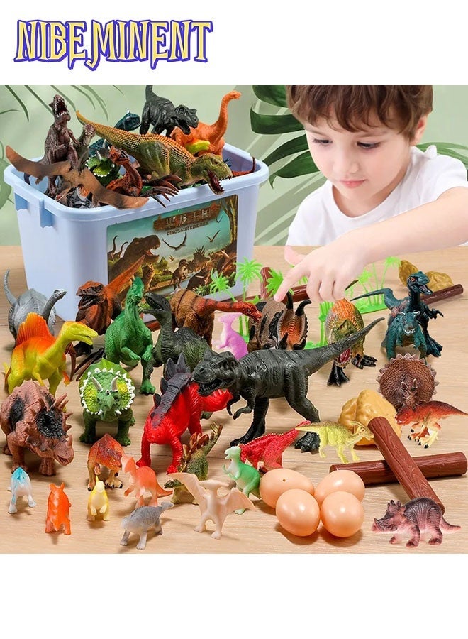 NIBEMINENT 46PCS Dinosaur Toys Figures with Storage Box, Jurassic Dinosaur Toys，Realistic Action Educational Dinosaur Figures for Kids Boys Girls - Image 2
