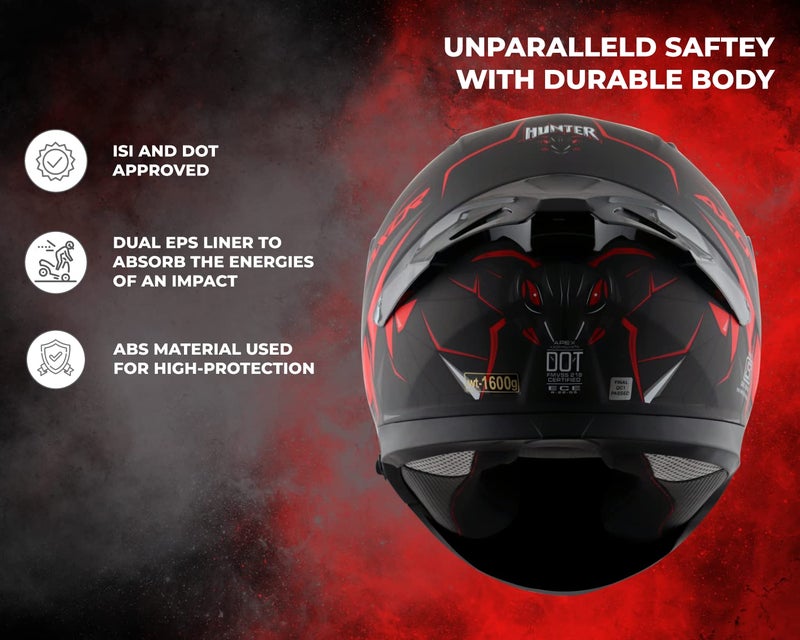 Axor Apex Hunter D/V Dull Black Red Helmet-XL - Image 4