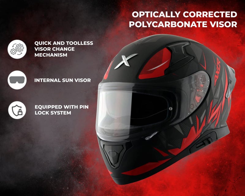 Axor Apex Hunter D/V Dull Black Red Helmet-XL - Image 2