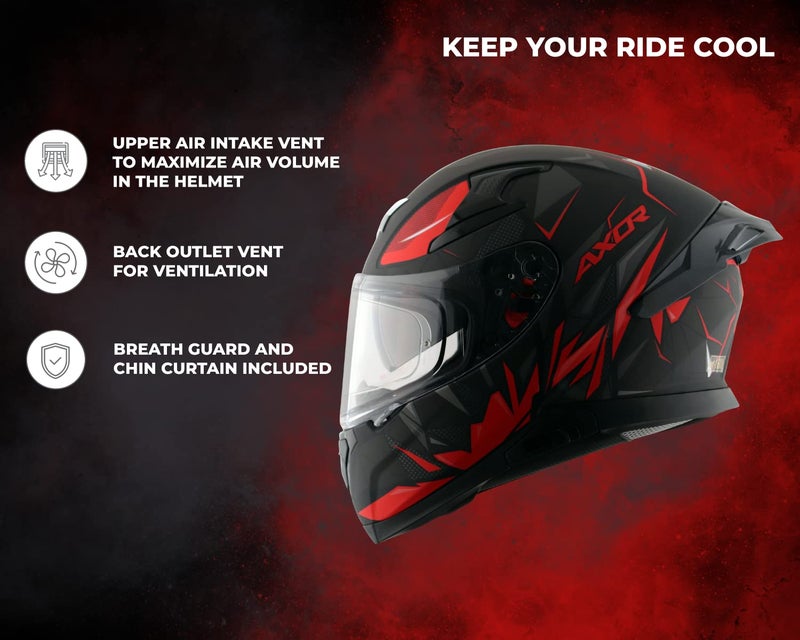 Axor Apex Hunter D/V Dull Black Red Helmet-XL - Image 3