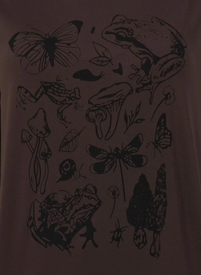 Styli Oversized Graphic Print Round Neck T-shirt